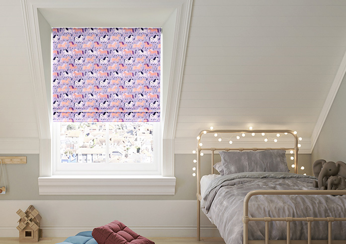 Pony Pals, Lilac - Roman Blind - Image 3